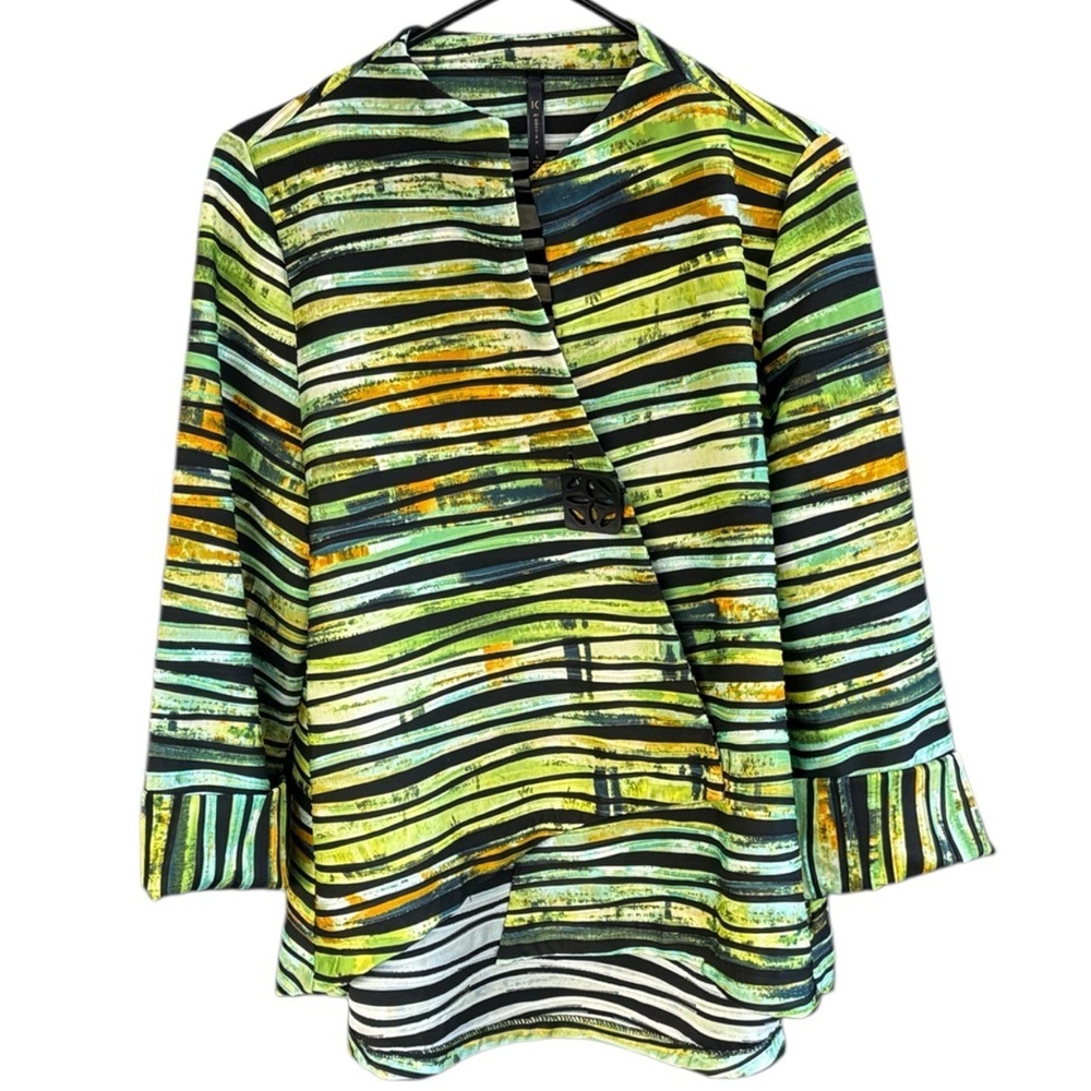 Like New IC By Connie K Asymmetrical Textured Jacket Top Size Large